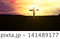 Crucifixion. Jesus Christ. Good Friday at sunset. Biblical scene. 141489177