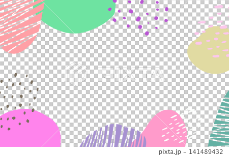 背景素材　ペンで描いた模様のフレーム 141489432