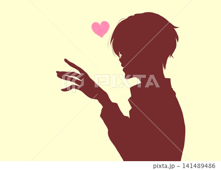 手を伸ばす男性　恋愛　シルエット 141489486