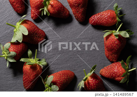Fresh Strawberry in a Professional Studio Setting. Fresh Strawberry in a Professional Studio Setting. 141489567