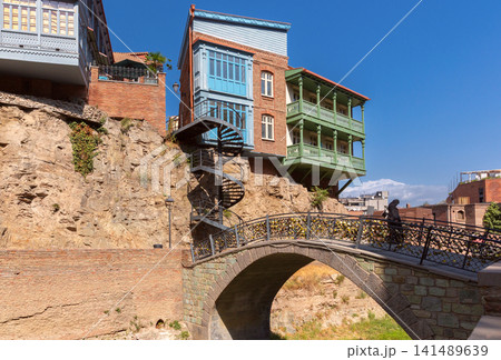 Historic Bridge with Traditional Houses in Old Tbilisi, Georgia Historic Bridge with Traditional Houses in Old Tbilisi, Georgia 141489639