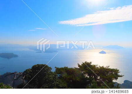 【広島県】宮島弥山山頂展望台から見える景色 141489685