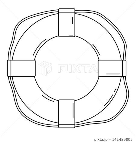 Nautical life preserver. Travel and tourism line symbol. Retro style conceptual illustration. Nautical life preserver. Travel and tourism line symbol. Retro style conceptual illustration. 141489803
