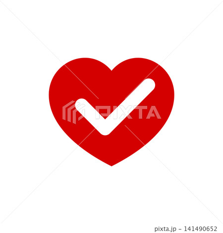 Check Mark Heart Icon Vector Template Illustration Logo Design Check Mark Heart Icon Vector Template Illustration Logo Design 141490652