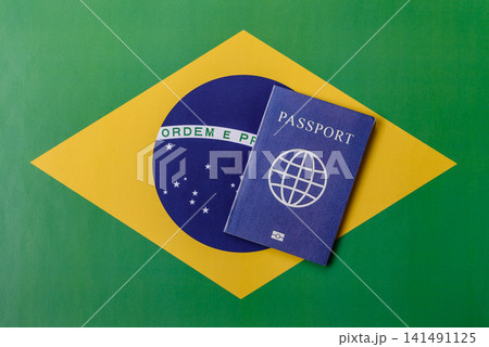 Brazil, Brazilian passport or id document with tickets for flight, travel. Brazilian passport Brazil, Brazilian passport or id document with tickets for flight, travel. Brazilian passport 141491125
