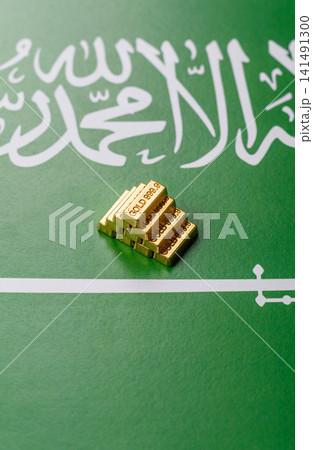 Saudi Arabia gold bars or ingots as a tool for balance, financial investment. Saudi Arabia gold bars 141491300