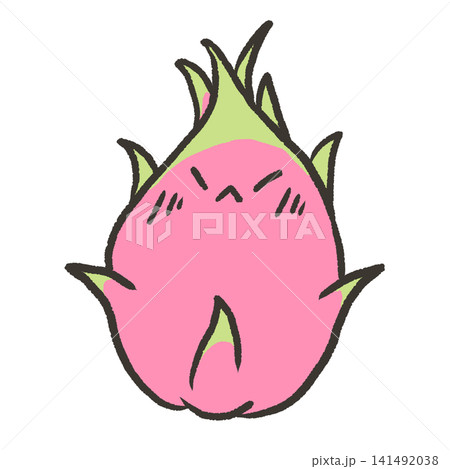ドラゴンフルーツのイラスト 顔付き ドラゴンフルーツのイラスト 顔付き 141492038