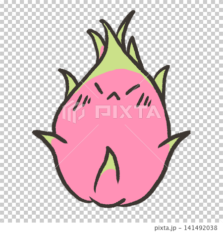 ドラゴンフルーツのイラスト 顔付き ドラゴンフルーツのイラスト 顔付き 141492038