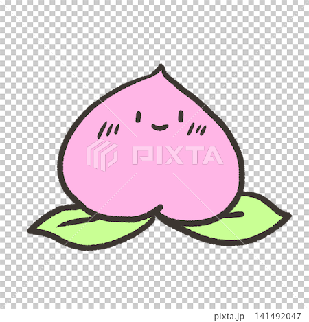 Peach illustration with face Peach illustration with face 141492047