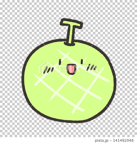 Melon illustration with face Melon illustration with face 141492048