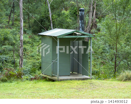 A small public toilet in a remote campground in the Blue Mountains A small public toilet in a remote campground in the Blue Mountains 141493012