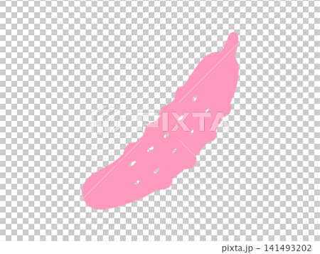 シンプルでかわいいきゅうりのアイコン　ピンク 141493202