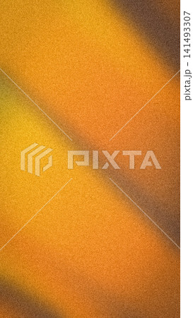 Abstract grainy background featuring a warm gradient of orange, yellow, and brown tones. This vertical textured blur is perfect for banners and modern wallpapers 141493307