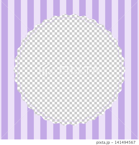 Pastel-colored striped frame (lavender) | Wavy lace round window, translucent material purple Pastel-colored striped frame (lavender) | Wavy lace round window, translucent material purple 141494567