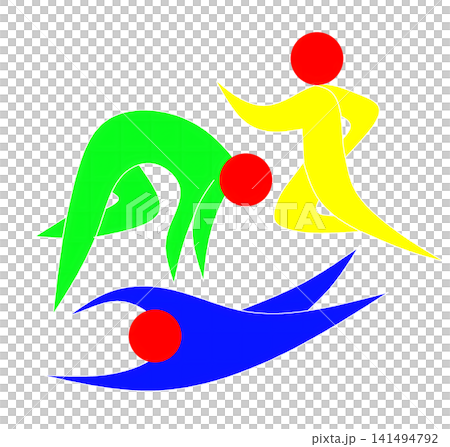 Triathlon abstract pictogram illustration material Triathlon abstract pictogram illustration material 141494792