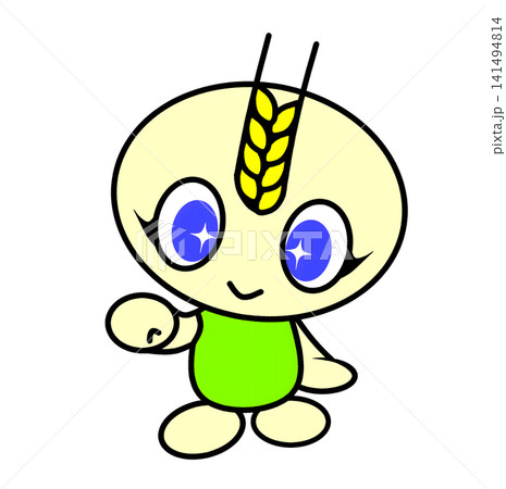 米と自然モチーフの可愛いキャラクター イラスト素材 米と自然モチーフの可愛いキャラクター イラスト素材 141494814