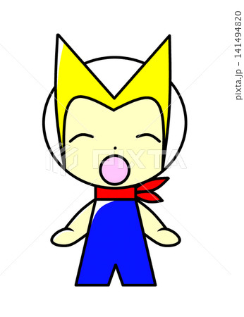 ヘルメットをかぶった可愛い男の子キャラクター イラスト素材 ヘルメットをかぶった可愛い男の子キャラクター イラスト素材 141494820