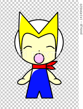 ヘルメットをかぶった可愛い男の子キャラクター イラスト素材 ヘルメットをかぶった可愛い男の子キャラクター イラスト素材 141494820