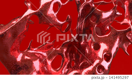 Glossy Red Organic Cellular Network Abstract Background 3d render. Glossy Red Organic Cellular Network Abstract Background 3d render. 141495297