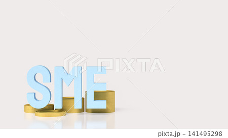 SME Business Growth Concept with Stacked Golden Coins 3d render. SME Business Growth Concept with Stacked Golden Coins 3d render. 141495298