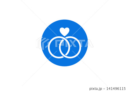 Wedding Rings Icon With Heart Symbol Representing Love Marriage Engagement And Commitment 141496115