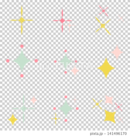 キラキラのアイコンセット　カラフル 141496170