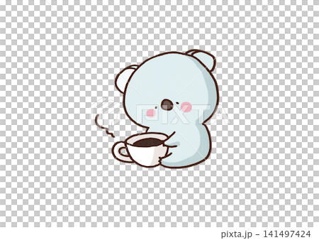 A koala happily holding a cup of hot coffee (taking a break/cafe) A koala happily holding a cup of hot coffee (taking a break/cafe) 141497424