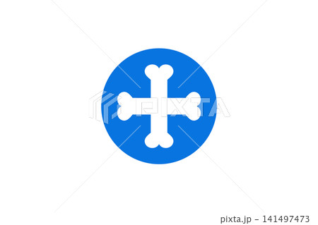 Stylized Bone Cross Icon, Minimal Medical Healthcare Symbol, Modern Flat Logo Design 141497473