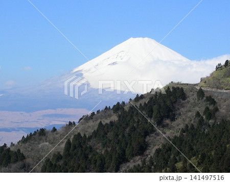 箱根芦ノ湖から芦ノ湖スカイラインと「富士山」 箱根芦ノ湖から芦ノ湖スカイラインと「富士山」 141497516