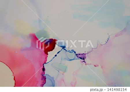 青色と赤色の絵の具の背景 青色と赤色の絵の具の背景 141498154