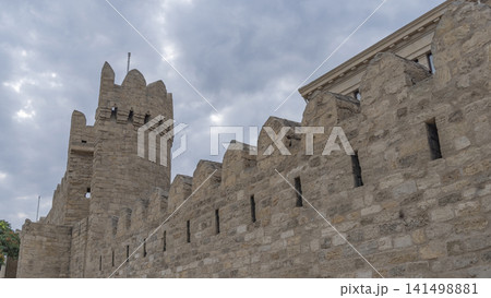 Medieval fortress wall and tower in old town Baku with copy space Medieval fortress wall and tower in old town Baku with copy space 141498881