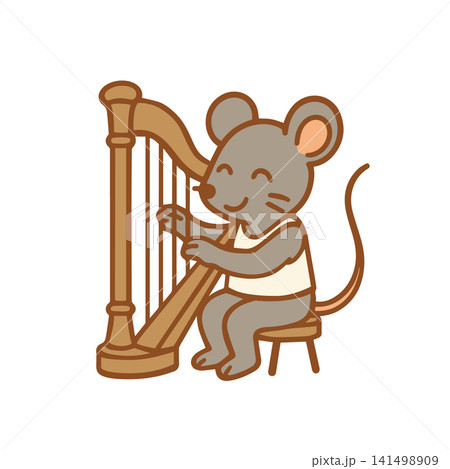 mouse playing the harp mouse playing the harp 141498909