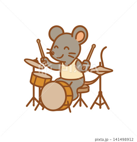 mouse playing drum mouse playing drum 141498912