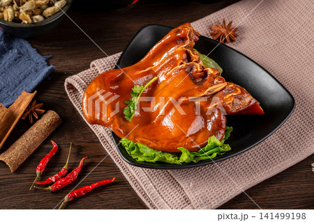 spicy Braised Pork Ears with Chili Oil and Sichuan Flavor 141499198