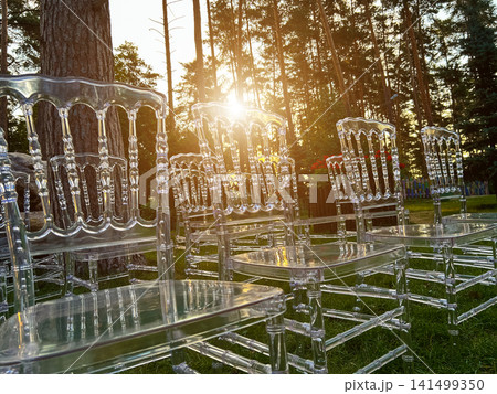 Transparent glass chairs 141499350