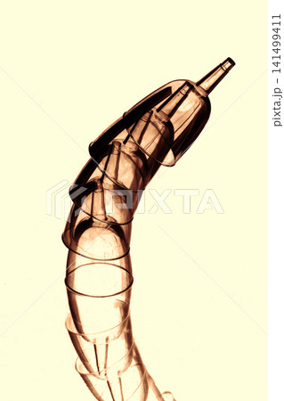 Still life with transparent figures on a light background Still life with transparent figures on a light background 141499411