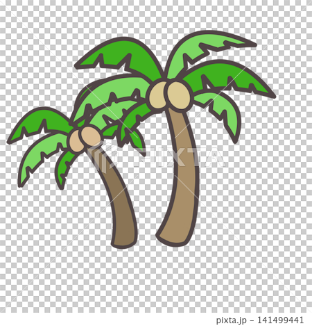 Two palm trees, green Two palm trees, green 141499441