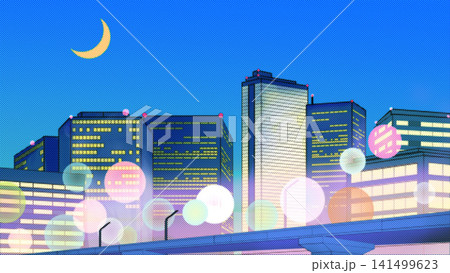シティポップ背景_夜の都市_midnight シティポップ背景_夜の都市_midnight 141499623
