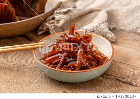 preserved mustard tuber block sliced with shredded texture traditional style preserved mustard tuber block sliced with shredded texture traditional style 141500137
