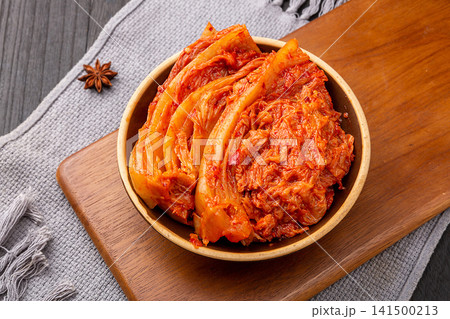 fermented napa cabbage mixed with spicy red chili paste fermented napa cabbage mixed with spicy red chili paste 141500213