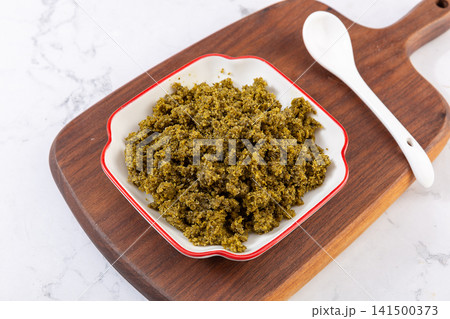 finely minced pickled mustard greens traditional fermented vegetable relish finely minced pickled mustard greens traditional fermented vegetable relish 141500373