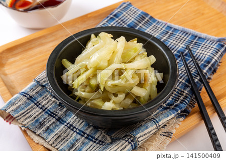 sichuan pickled mustard cabbage head cut into crisp strips 141500409