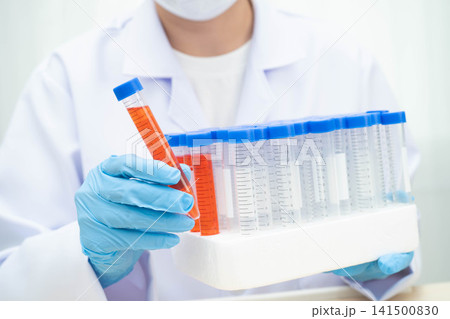 Scientist medical professional use test tube for research in science laboratory. Scientist medical professional use test tube for research in science laboratory. 141500830