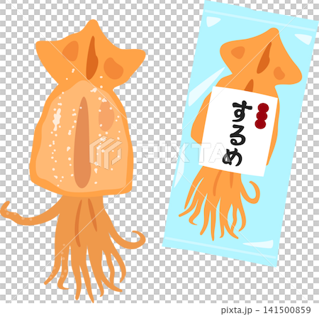 スルメのデフォルメイラスト 141500859