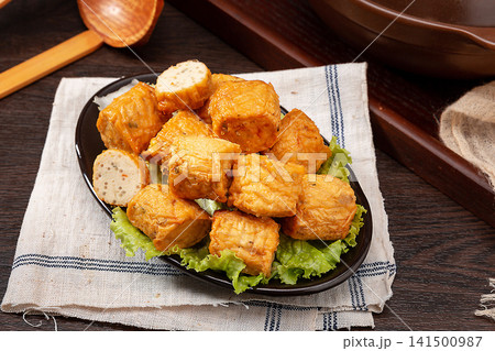 chicken Meat Roll Balls Traditional Asian Protein Snack Food 141500987