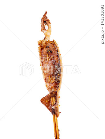 grilled Squid Skewers Seasoned with Chili Powder and Cumin Spices 141501091