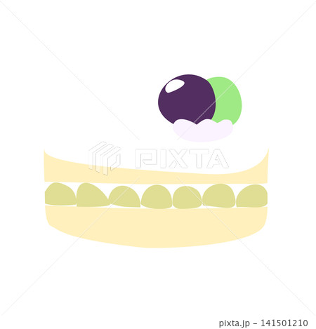 シンプルなぶどうケーキのイラスト シンプルなぶどうケーキのイラスト 141501210