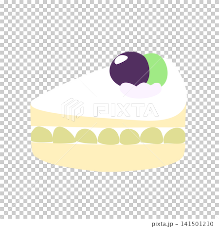 シンプルなぶどうケーキのイラスト シンプルなぶどうケーキのイラスト 141501210