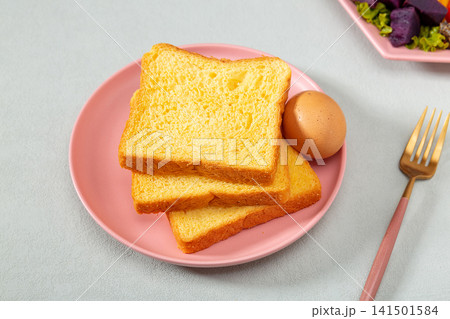 pumpkin Bread And Egg Simple Breakfast Meal pumpkin Bread And Egg Simple Breakfast Meal 141501584