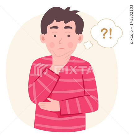 Cute Elementary Student Boy Crossed His Arms and Thinking the Question and Hesitate for Contemplation Concept Illustration Clip Art Cute Elementary Student Boy Crossed His Arms and Thinking the Question and Hesitate for Contemplation Concept Illustration Clip Art 141502103